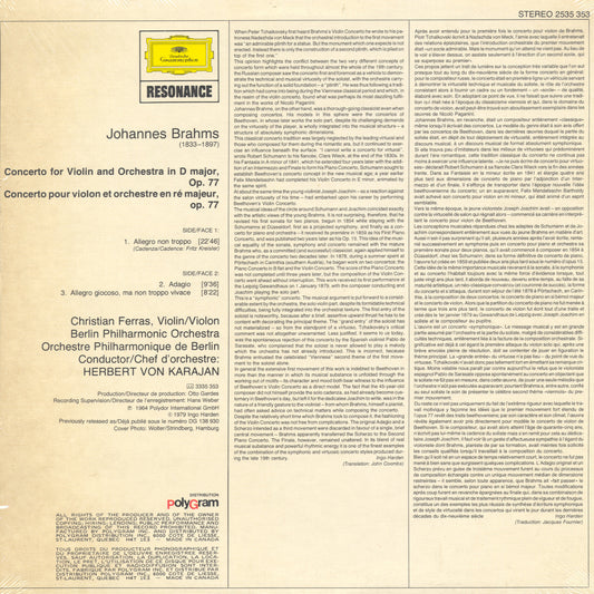 Brahms, Christian Ferras, Herbert Von Karajan - Violin Concerto In D Major