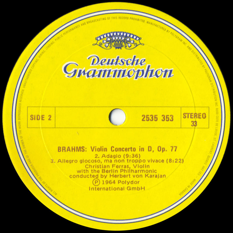 Brahms, Christian Ferras, Herbert Von Karajan - Violin Concerto In D Major