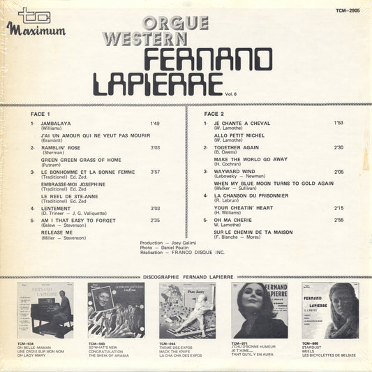 Fernand Lapierre - Fernand Lapierre Western Organ Vol 6