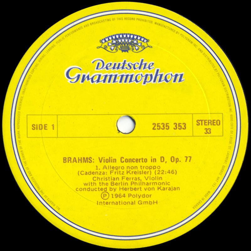Brahms, Christian Ferras, Herbert Von Karajan - Violin Concerto In D Major