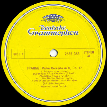 Brahms, Christian Ferras, Herbert Von Karajan - Violin Concerto In D Major