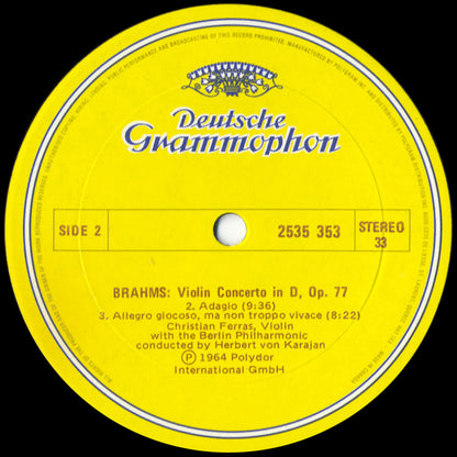 Brahms, Christian Ferras, Herbert Von Karajan - Violin Concerto In D Major