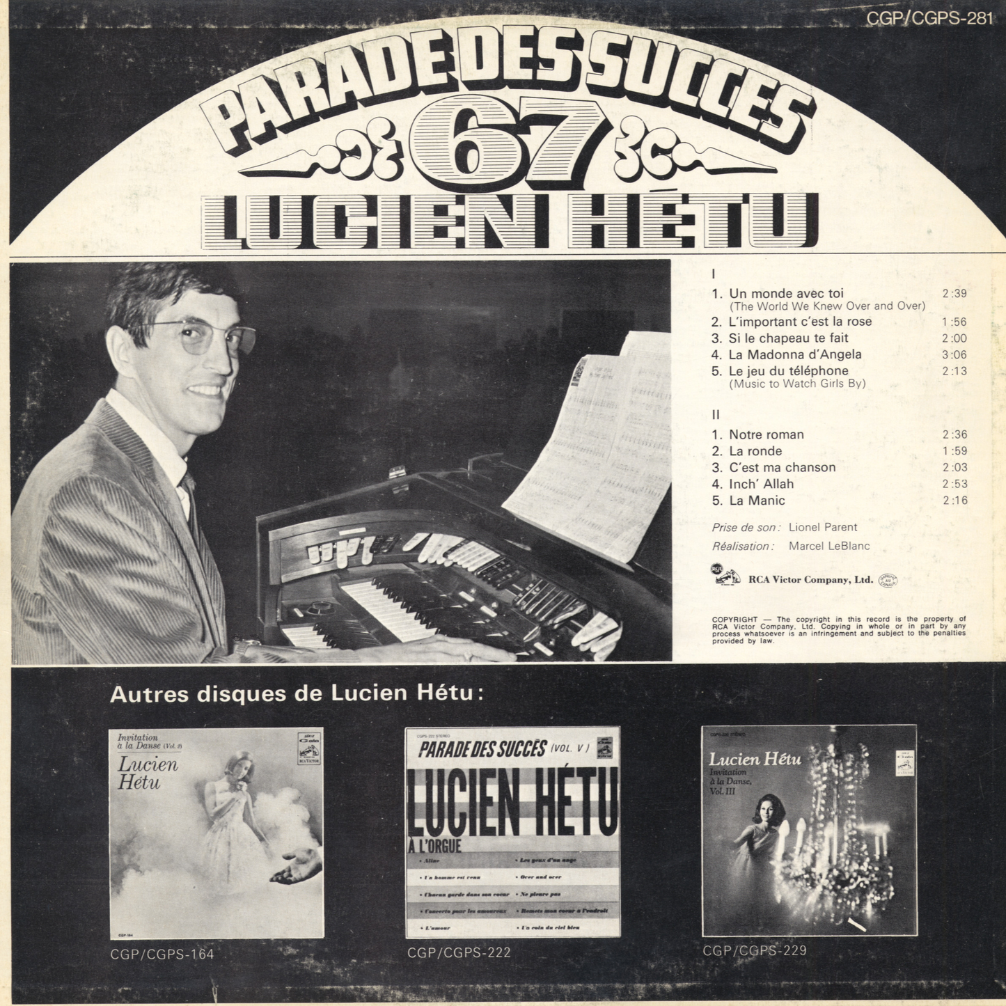 Lucien Hétu - Parade Des Succès 67