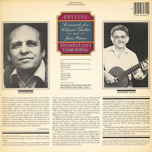 Claude Bolling / Alexandre Lagoya - Concerto For Classic Guitar And Jazz Piano