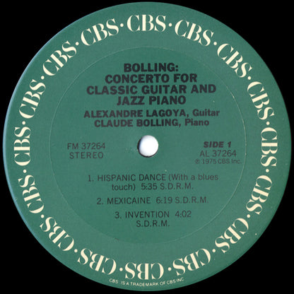 Claude Bolling / Alexandre Lagoya - Concerto For Classic Guitar And Jazz Piano