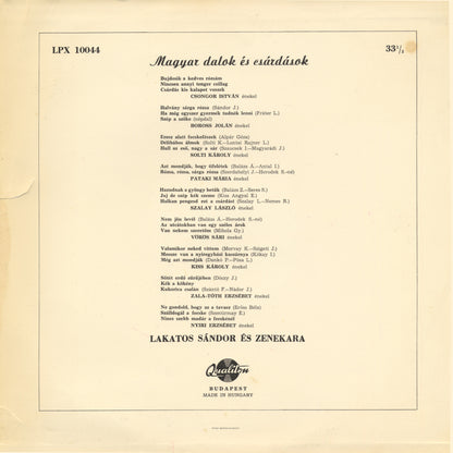 Lakatos Sandor Es Zenekara - Magyar Dalok Es Csardasok