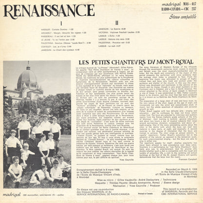 Les Petits Chanteurs Du Mont-Royal - Renaissance
