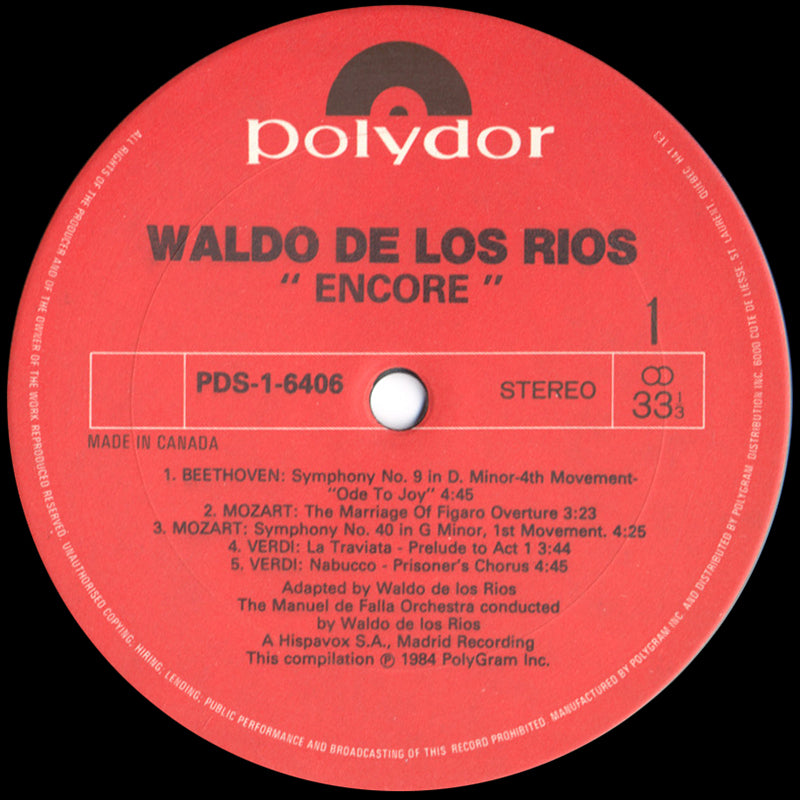 Waldo De Los Rios - Encore
