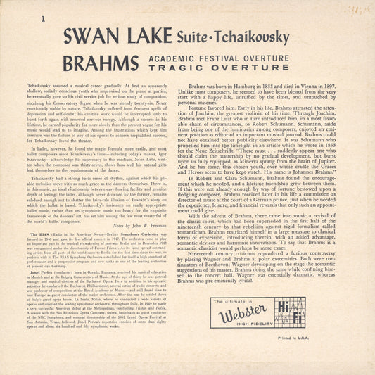 Tchaikovsky, Jonel Perlea, Otto Matzerath - Swan Lake Suite Op 20 / Tragic Overture Op 81