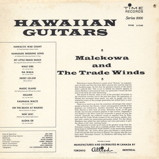 Malekowa And The Trade Winds - Hawaiian Guitars