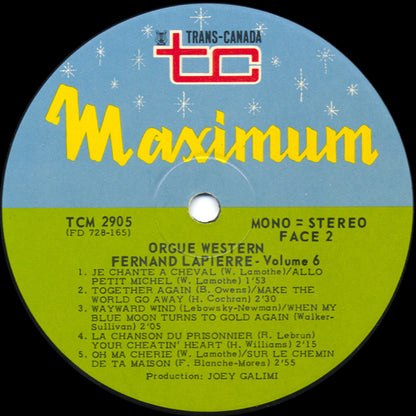 Fernand Lapierre - Orgue Western Fernand Lapierre Vol 6